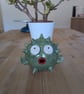 Pufferfish, ceramic ornament, fish sculpture, bathroom decor 
