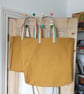 Canvas Tote Bags with Stripe Handles in Upcycled Ochre Yellow Cotton Fabrics