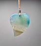 Pale Blue Veined Heart Pendant