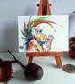 Orangutan Monkey Miniature ACEO painting