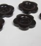 5 Medium 25mm Dark Wood Flower Buttons - Image 2