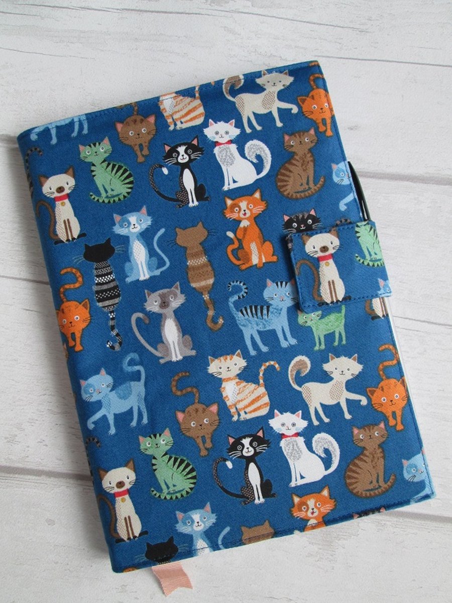 A5 Quirky Cats Reusable Notebook Cover