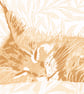 'Ginger Maine Coon Cat' - Original linocut print  - Image 1