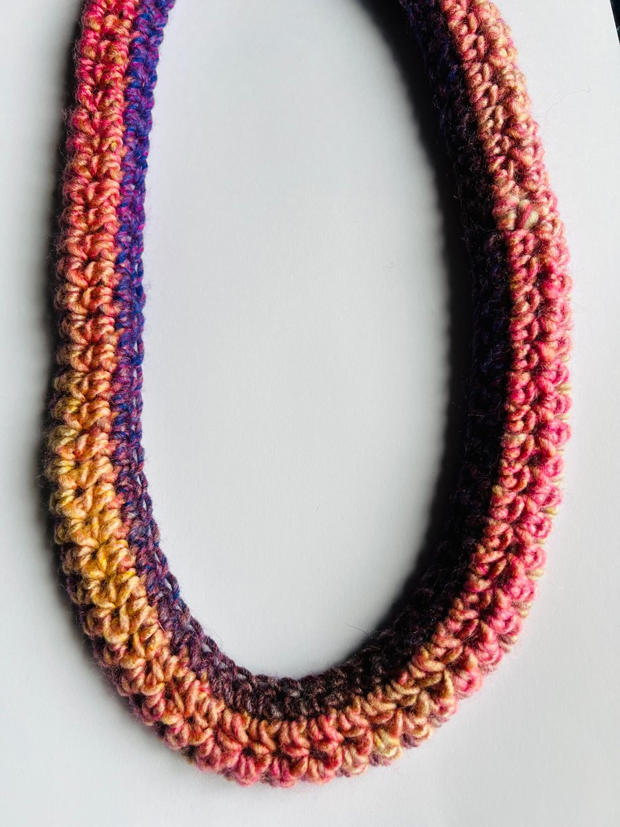 Handmade chunky crochet necklace