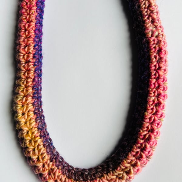 Handmade chunky crochet necklace