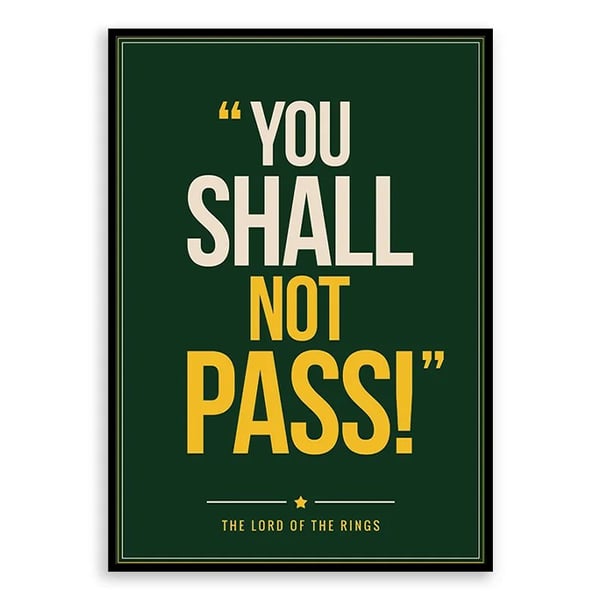 Lord of the Rings Quote Poster Print - Retro Typography Wall Art