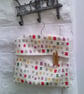 Lined cotton Peg Bag includes wood hanger