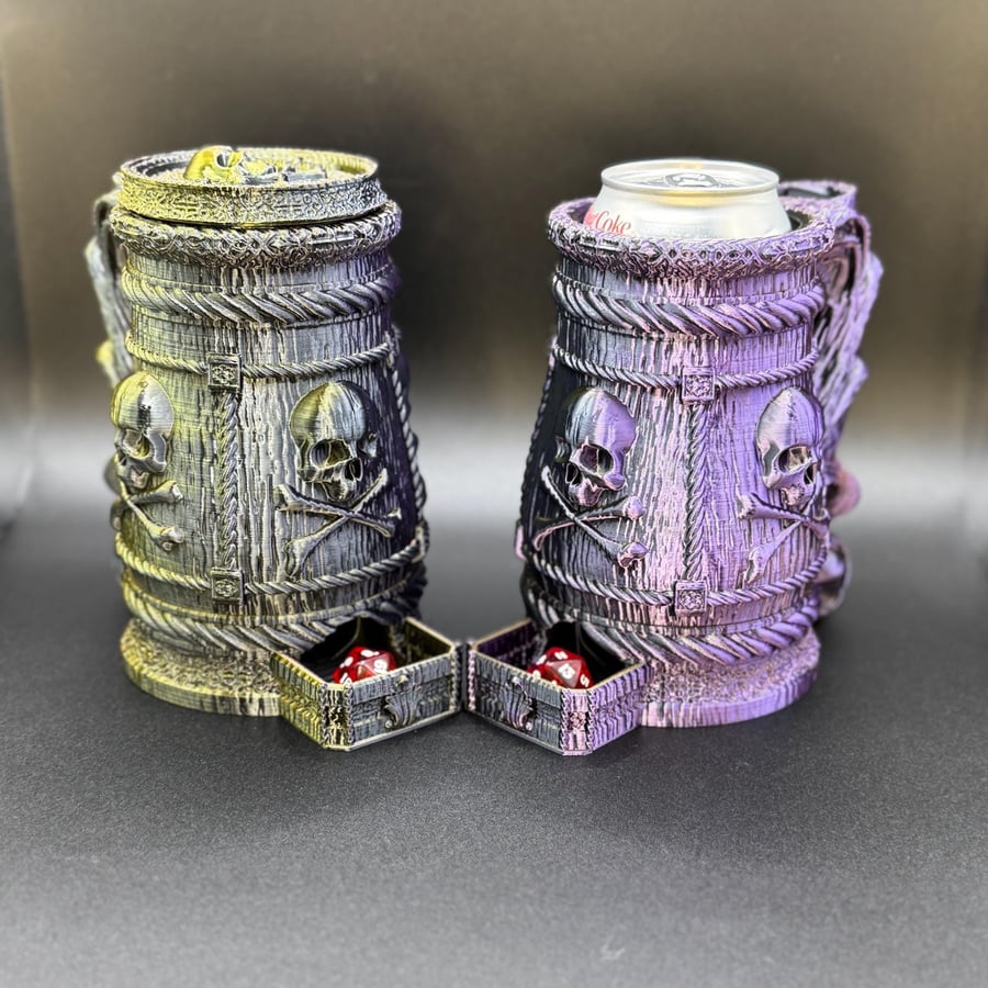Pirate Tankard Can Cozy: 3D Printed Dice Tower, RPG Gaming
