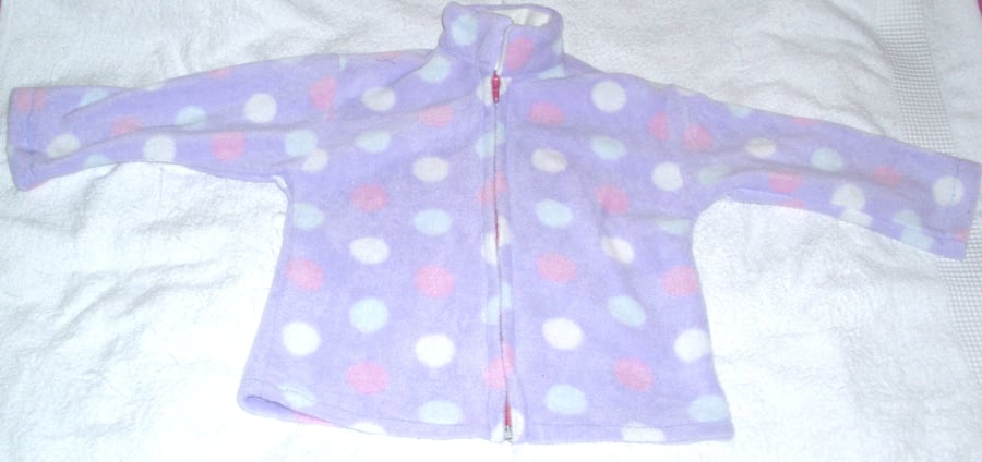 lilac spot fleece jacket, age 4