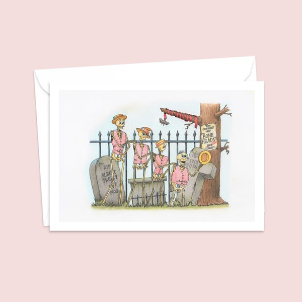 Skeleton Barbershop Quartet Greeting Card: A Fun Alternative Birthday Card (503)