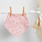 Liberty Mamie Pink Floral Print Baby Bibs Bandana Style