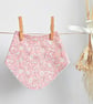 Liberty Mamie Pink Floral Print Baby Bibs Bandana Style