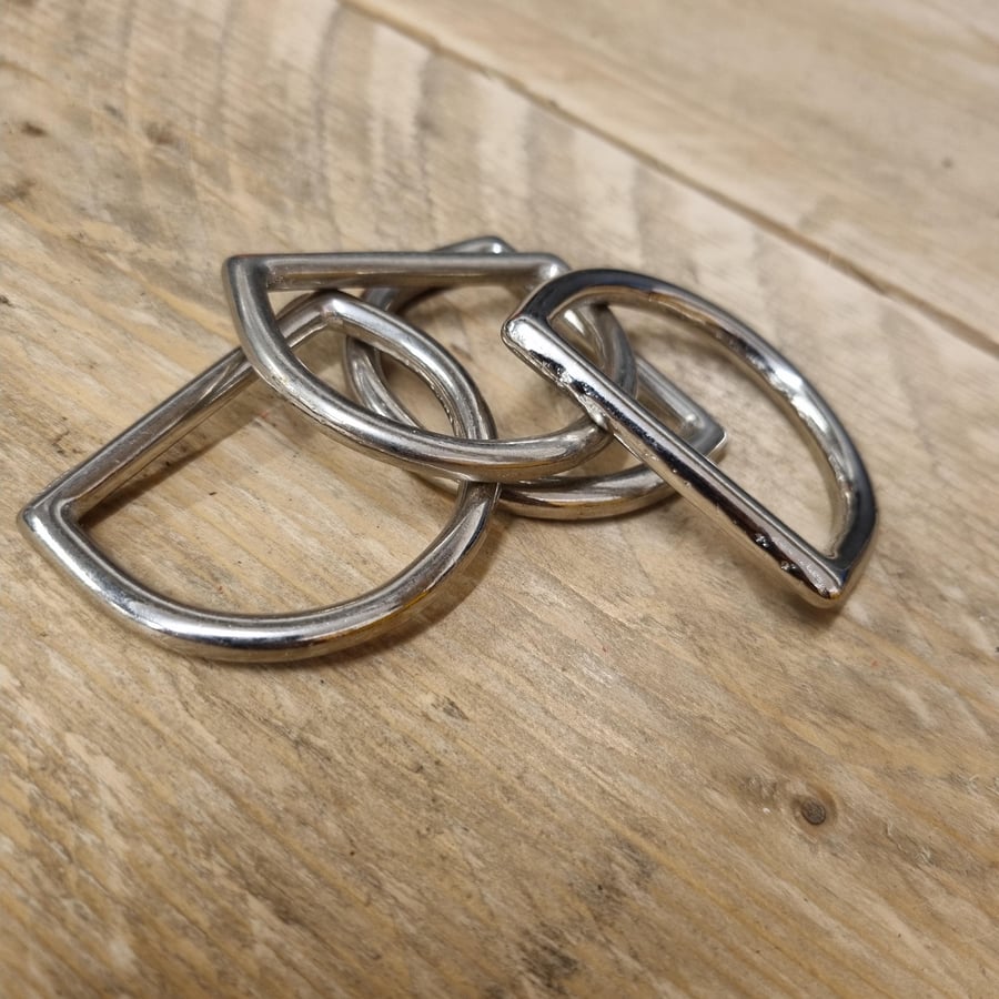 50mm Welded Metal D-Rings for Webbing Heavy Duty Fastening 5 Pack