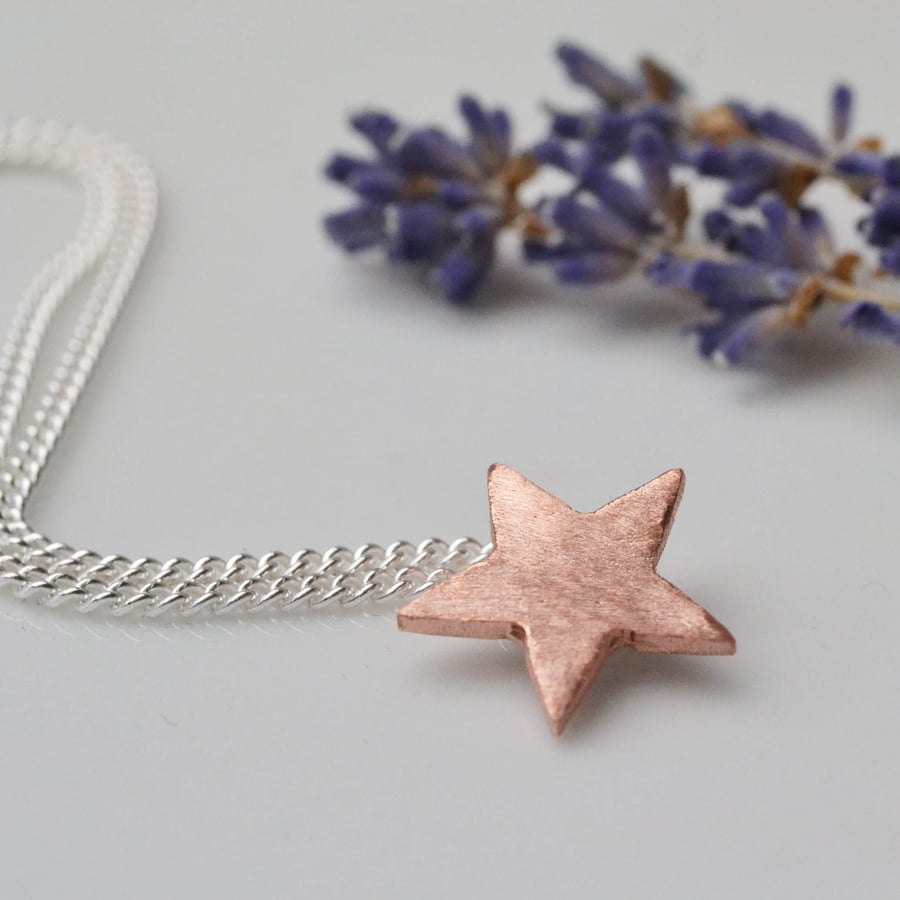 Copper star necklace