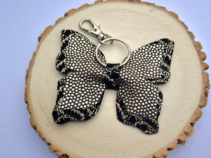 Leather Butterfly Bag Charm