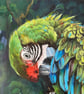 Emerald Dream – Original Parrot Mixed Media Painting - Image 2