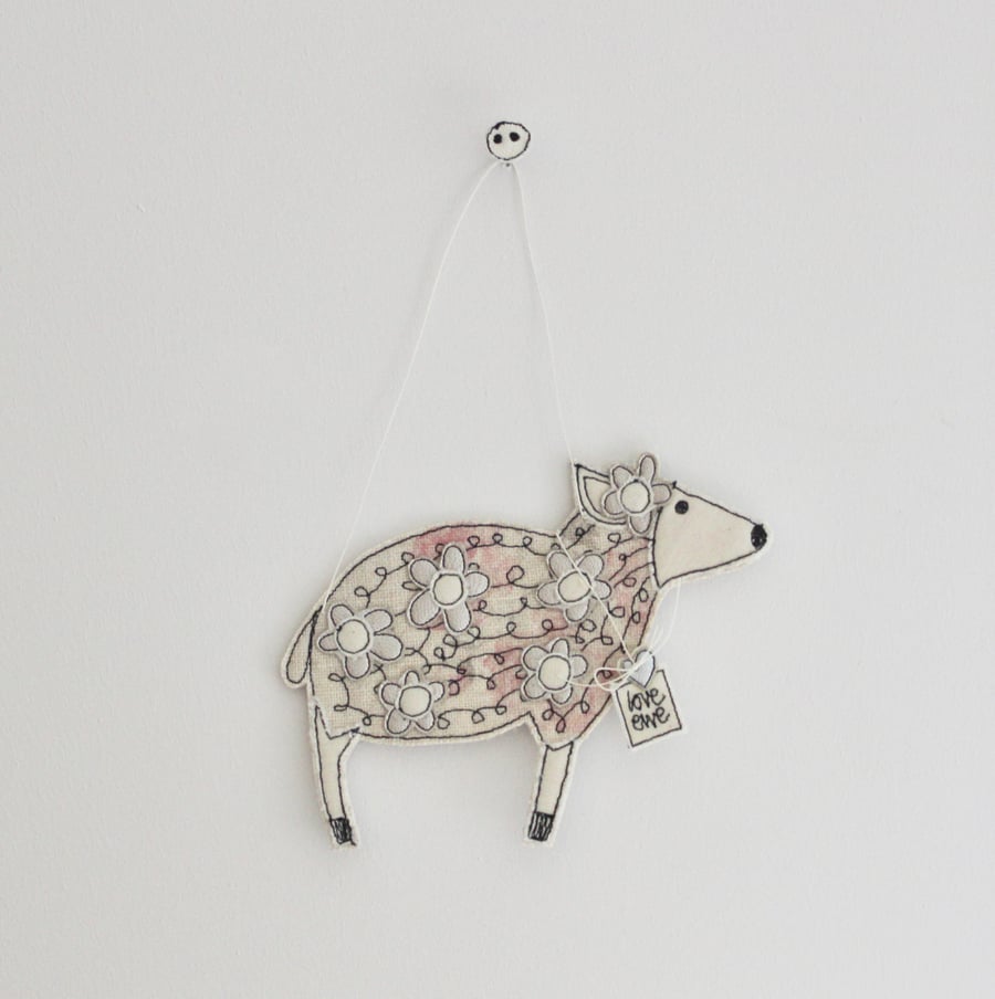 'Love Ewe' Sheep - Hanging Decoration