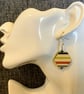 Striped hexagon wood earrings - Image 2