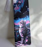 Cat stargazing bookmark constellations space kitten