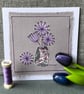 Embroidered appliqué greetings card with envelope - Image 1