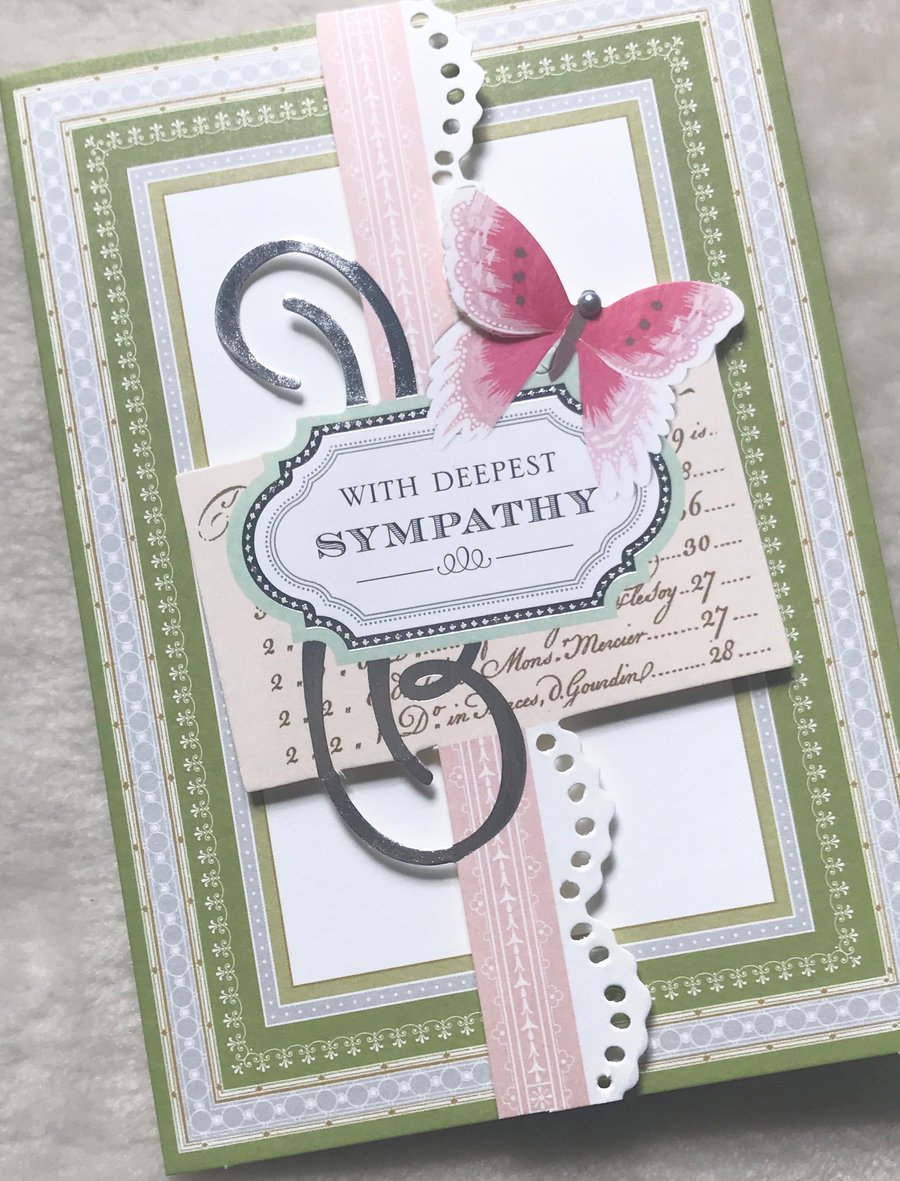 Luxury Handmade Non Religious Sympathy Card