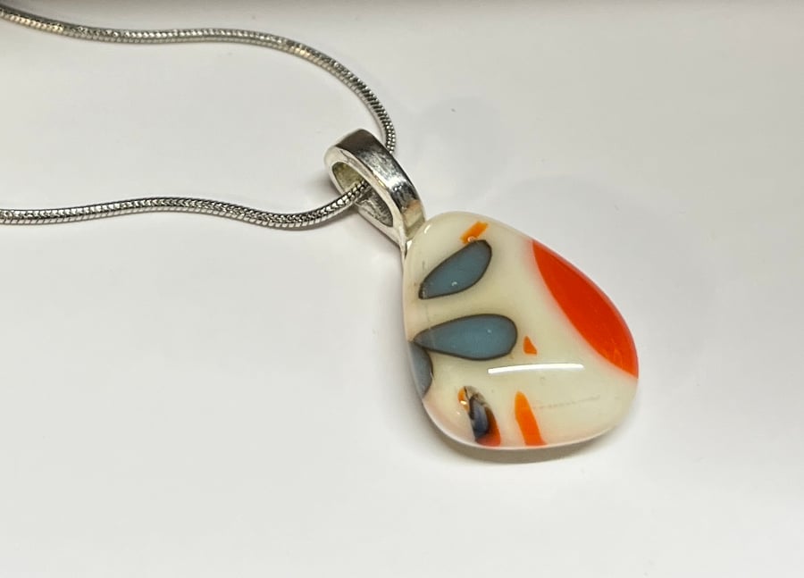 Beautiful Handmade Fused Glass Pendant 