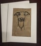Card with Embroidery of dog