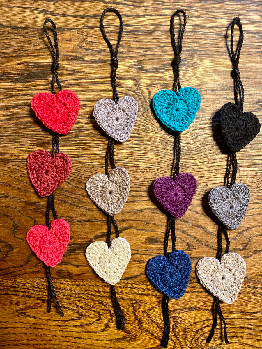 Love Bites - Crochet Heart Wall Hangers