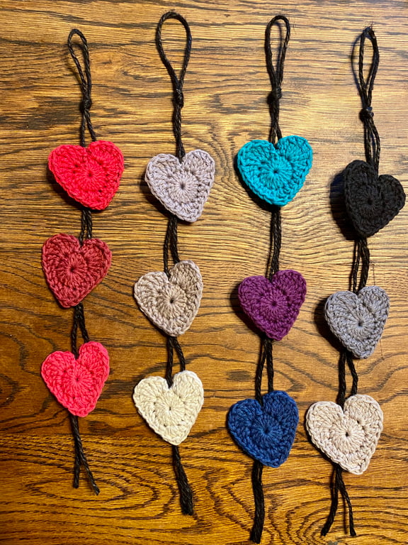 Love Bites - Crochet Heart Wall Hangers