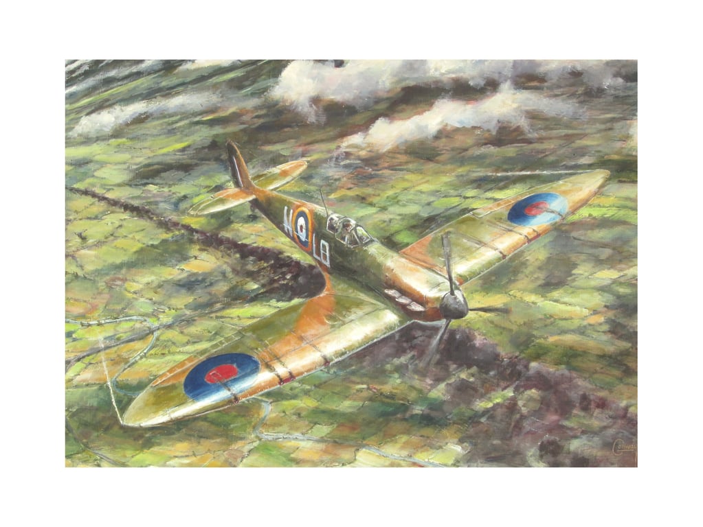 SPITFIRE AVIATION Art Card- Battle Of Britain- 7x5 Card Blank Inside