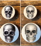 Handmade Skull skeleton pine door knobs wardrobe drawer handles decoupaged  