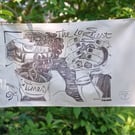 'Catching Up' Tea Towel