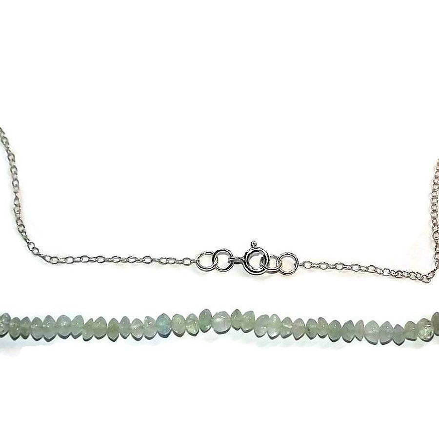 Aquamarine silver chain necklace