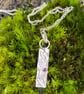 Silver and garnet fused pendant and chain