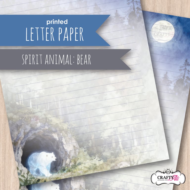 Letter Writing Paper - Spirit Animal Guides: Bear