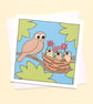 Bird and Nest of Chicks Card - thank you or birthday card for mum,  Q-MBN - Image 10