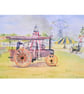 Blank Greetings Card Traction Engine Country Fair From Original Painting size A6 - Image 2