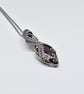 Oxidised Silver and Ruby Wire Woven Pendant - Ruby Wrapped and Woven Necklace - Image 2