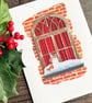 Cat christmas card, persian cat card, funny cat card, card for cat lover
