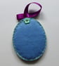 Decoration -  Hanging oval - purple ribbon - Image 2