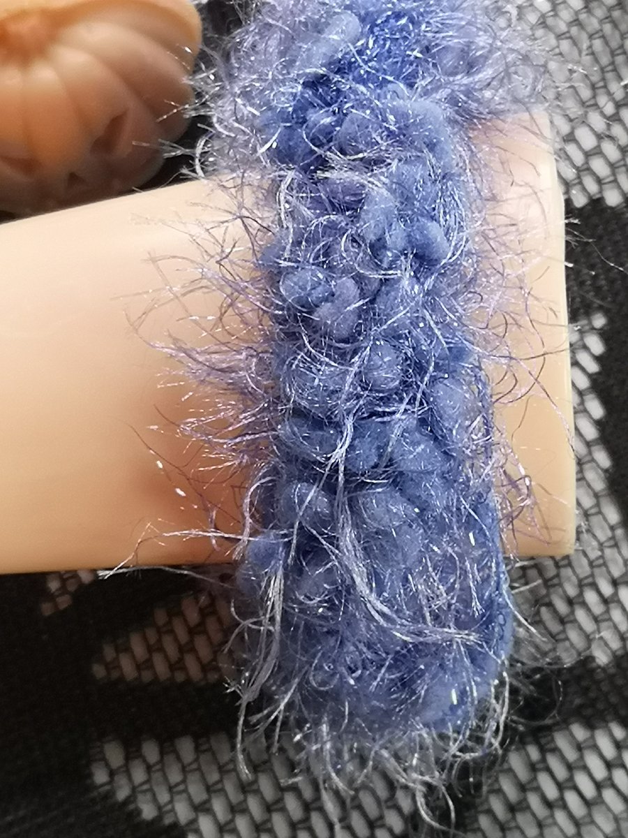 Purple Blue Crochet Scrunchie. Bargain Bin Now Only 2 Quid.