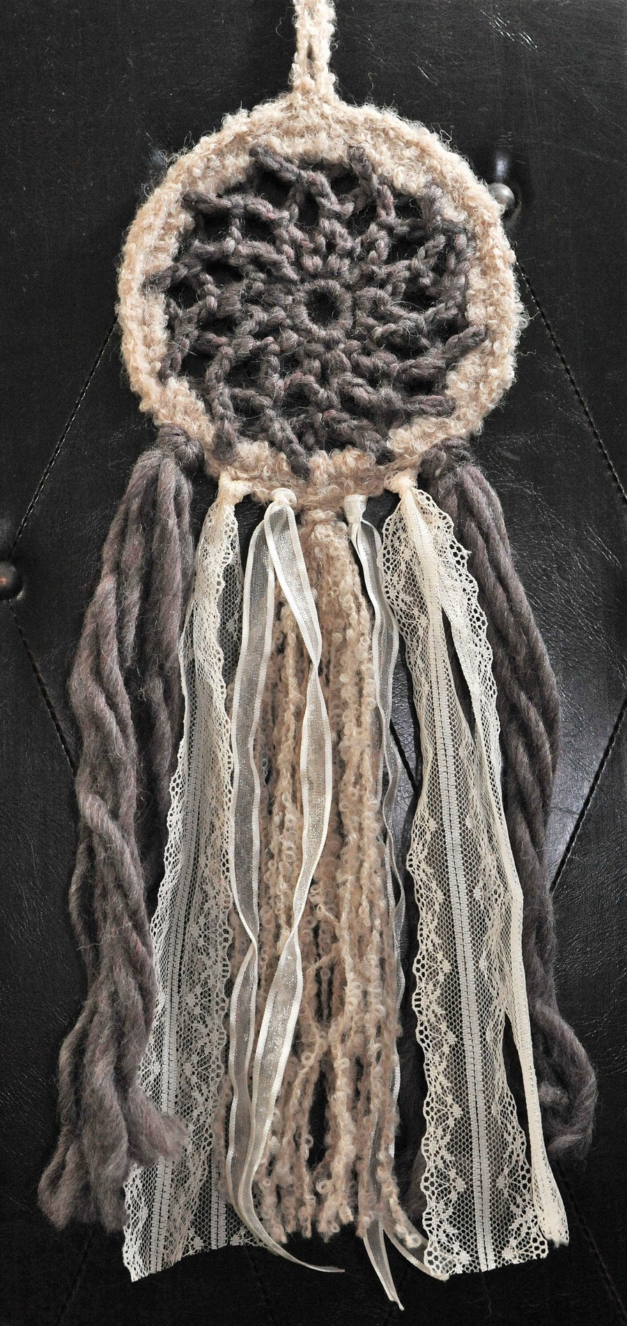 Crochet woollen dreamcatcher
