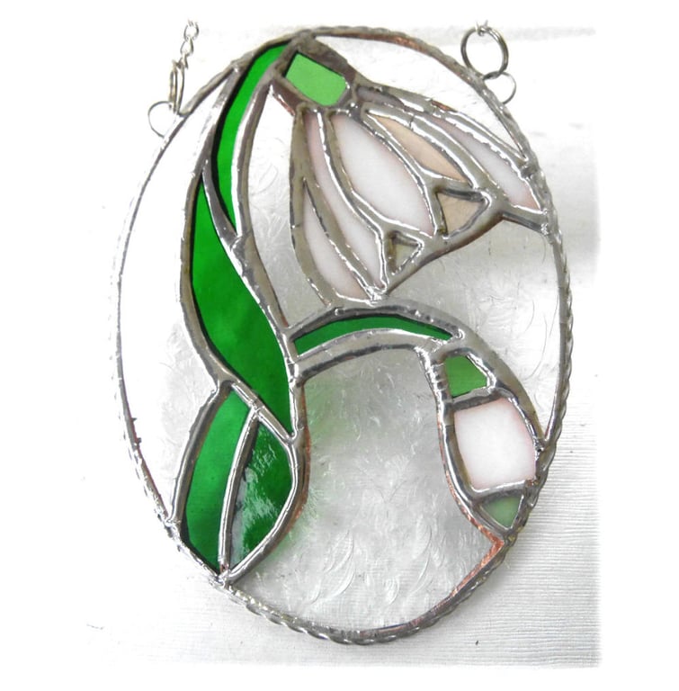 Snowdrops Stained Glass Suncatcher Flower 030