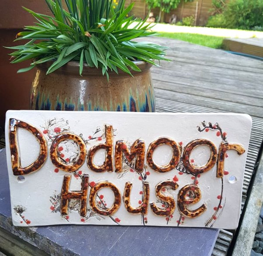 Personalised Ceramic House Name Sign Tile