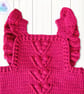 Raspberry pink crochet baby romper. Bobble stitch romper. Age 0-3 months - Image 3