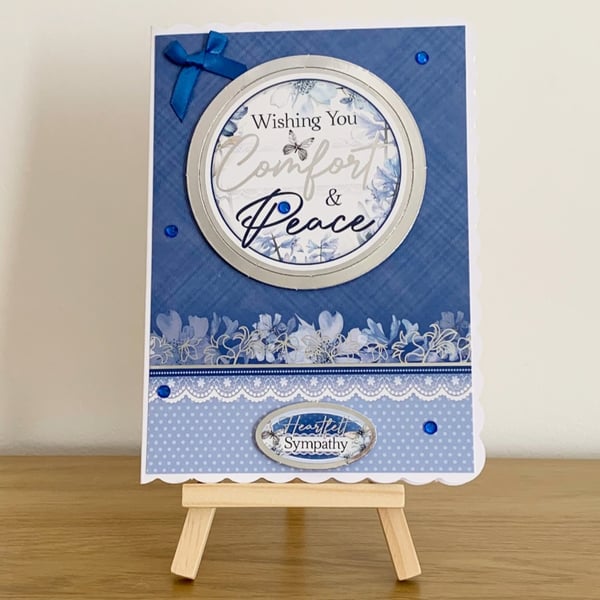 Handmade Silver Foiled Luxury Heartfelt Sympathy Card