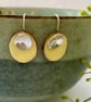 Silver enamel pebble earrings