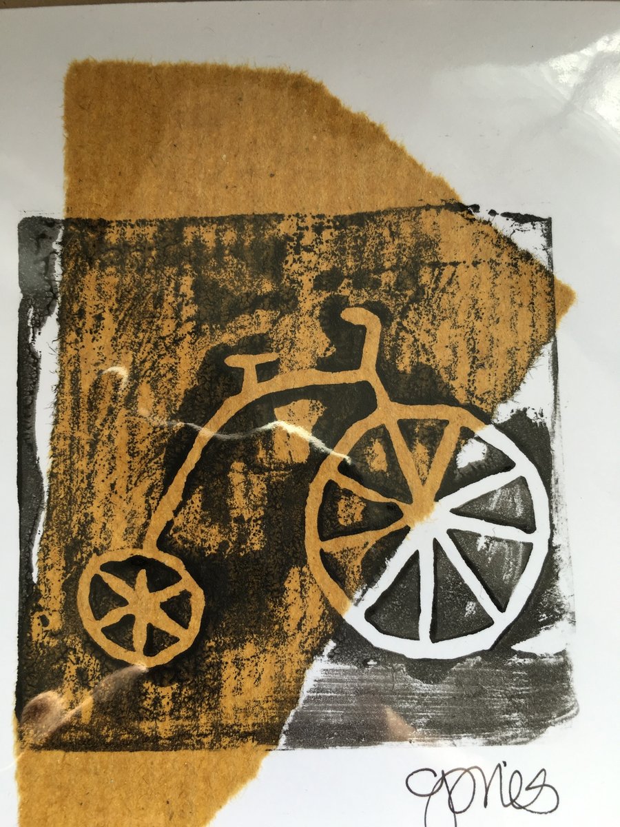 Handprint card: penny farthing