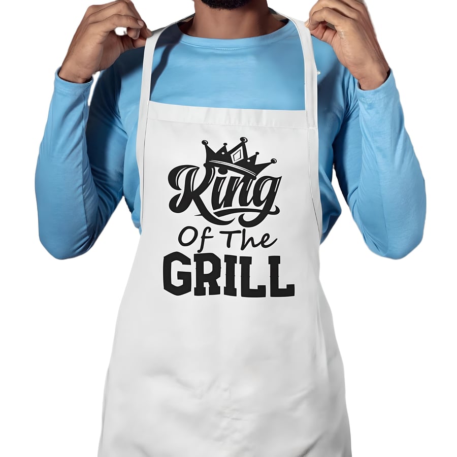 Funny BBQ Kitchen Apron -King Of The Grill - Apron Birthday Christmas Gift