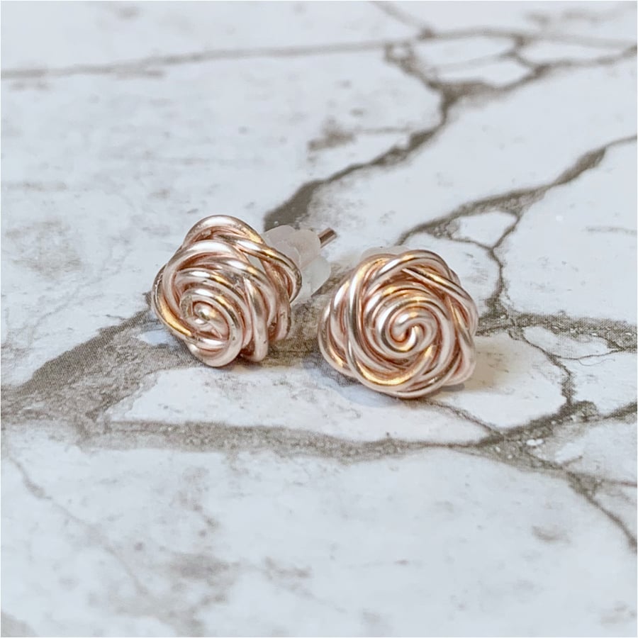Rose stud earrings